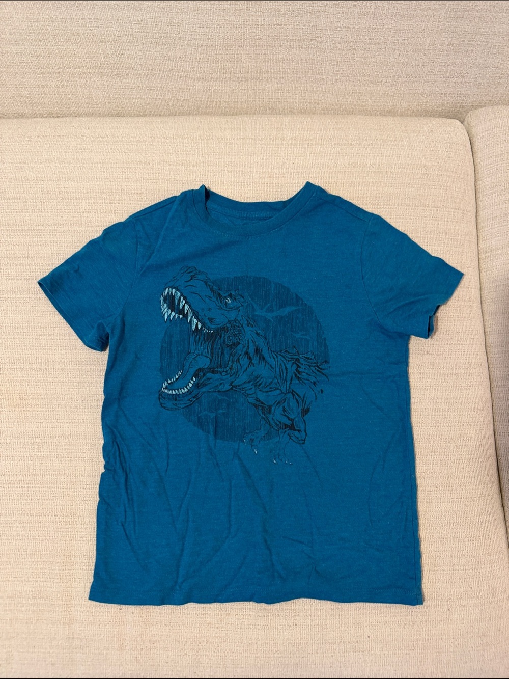 Cat & Jack Teal Blue Dinosaur Graphic Short Sleeve Tee